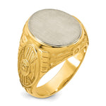 14K Two-Tone Engravable Round Signet ring view