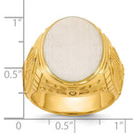 14K Two-Tone Engravable Round Signet ring view