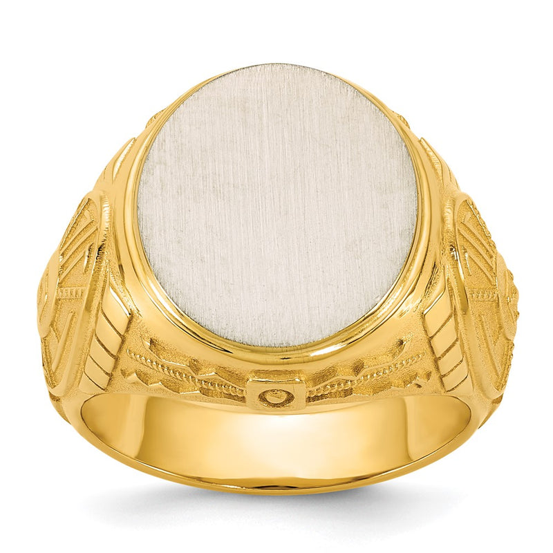 14K gold engravable signet ring