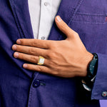 14K Two-Tone Engravable Square Signet ring view