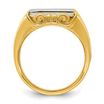 14K Two-Tone Engravable Square Signet ring view