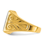 14K Two-Tone Engravable Square Signet ring view