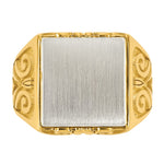 14K Two-Tone Engravable Square Signet ring view