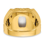 14K Two-Tone Engravable Square Signet ring view