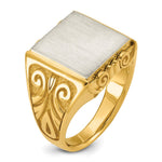 14K Two-Tone Engravable Square Signet ring view