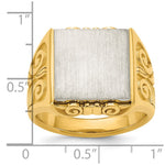 14K Two-Tone Engravable Square Signet ring view