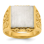 14K Two-Tone Engravable Square Signet ring view