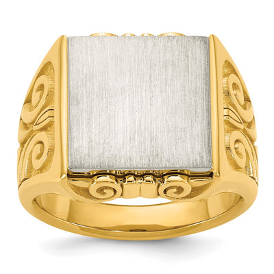 14K gold engravable signet ring