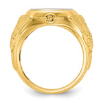 14K Two-Tone Engravable Square with Rounded Corners Signet ring view