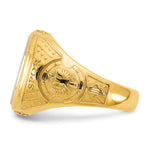 14K Two-Tone Engravable Square with Rounded Corners Signet ring view