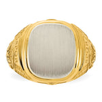 14K Two-Tone Engravable Square with Rounded Corners Signet ring view