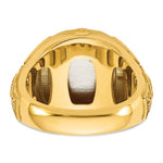 14K Two-Tone Engravable Square with Rounded Corners Signet ring view