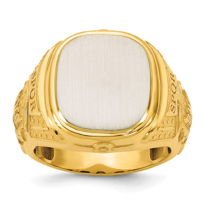 14K gold engravable signet ring