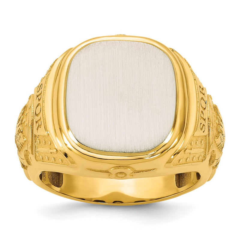 14K gold engravable signet ring