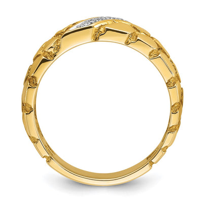 14K IBGoodman Men's 1/15 carat Diamond Nugget Complete Ring