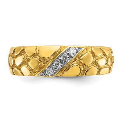 14K IBGoodman Men's 1/15 carat Diamond Nugget Complete Ring