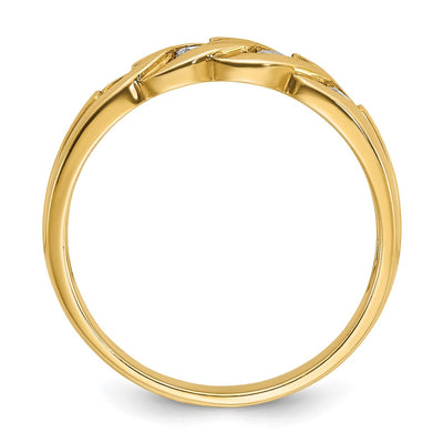 14K IBGoodman Men's Link Design 1/4 carat Diamond Complete Ring