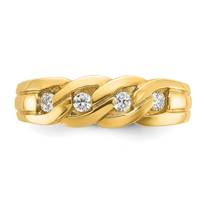 14K IBGoodman Men's Link Design 1/4 carat Diamond Complete Ring