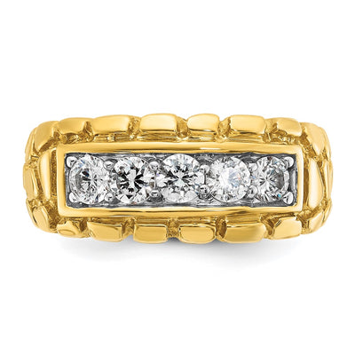 14K IBGoodman Men's 1 carat Diamond Nugget Complete Ring