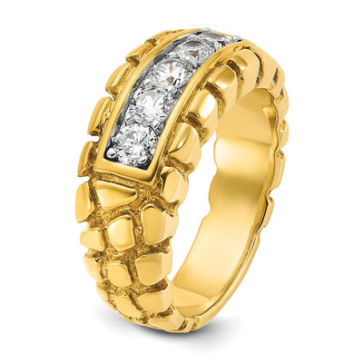 14K IBGoodman Men's 1 carat Diamond Nugget Complete Ring