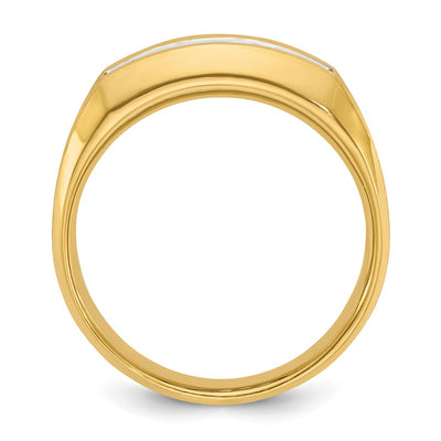 IBGoodman 14K Men's Polished and Satin 5-Stone 1/2 Carat AA Quality Diamond Ring