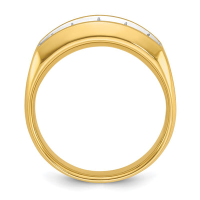 IBGoodman 14K Men's Polished and Satin 5-Stone 1 Carat AA Quality Diamond Ring