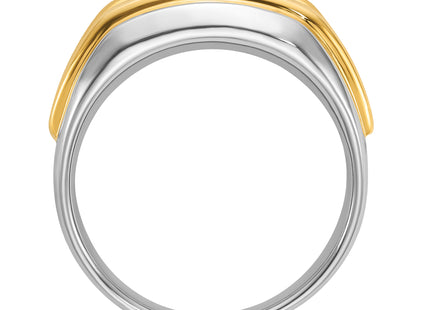14k Two-tone IBGoodman Men's 1 carat Diamond Complete Ring