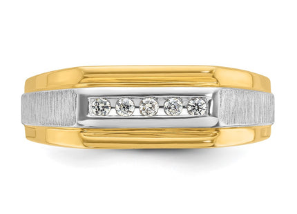 14k Yellow & Rhodium Rings Style B63235 - Classique Jewelry Inc.