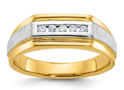 14k Yellow & Rhodium Rings Style B63235 - Classique Jewelry Inc.