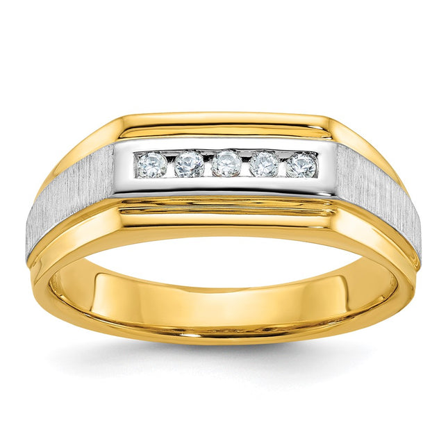 14k Yellow & Rhodium Rings Style B63235 - Classique Jewelry Inc.
