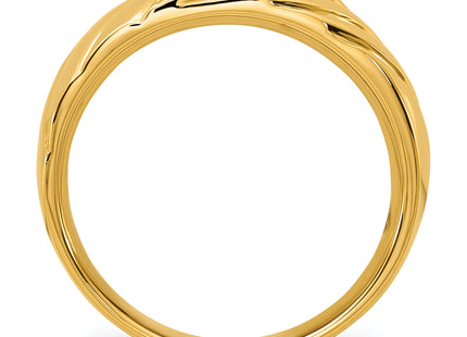 IBGoodman 14k with White Rhodium Polished and Grooved Men's Ring Mounting