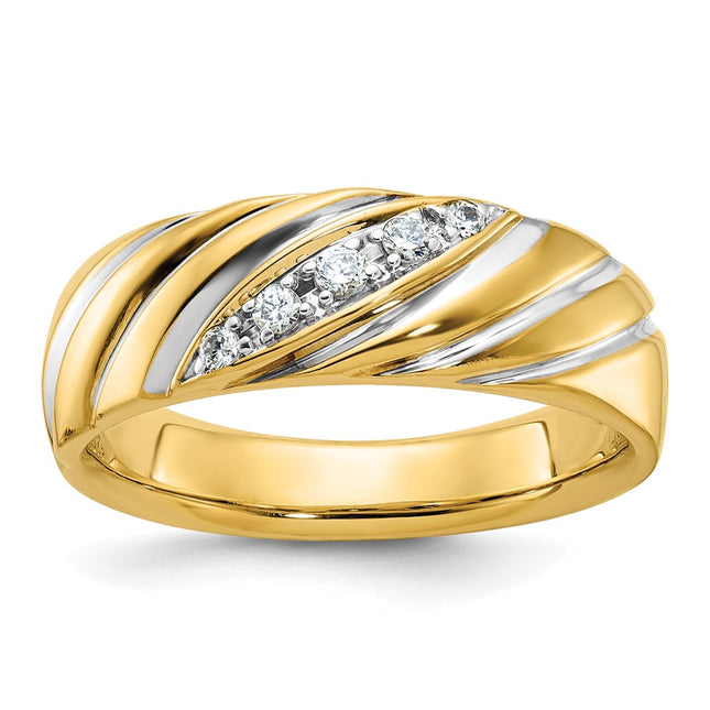 14k Yellow & Rhodium Rings Style B63242 - Classique Jewelry Inc.