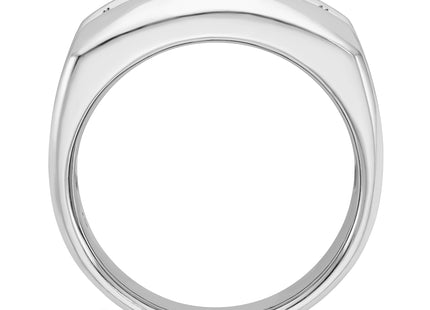 IBGoodman 14k White Gold Men's Polished and Satin 5-Stone 1 Carat AA Quality Diamond Ring