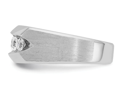IBGoodman 14k White Gold Men's Polished and Satin 5-Stone 1 Carat AA Quality Diamond Ring