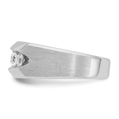 IBGoodman 14K White Gold Men's Polished and Satin 5-Stone 1 Carat AA Quality Diamond Ring