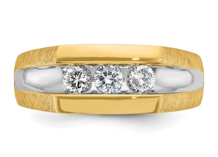 14k Yellow & Rhodium Rings Style B63423 - Classique Jewelry Inc.