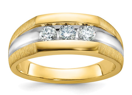 14k Yellow & Rhodium Rings Style B63423 - Classique Jewelry Inc.