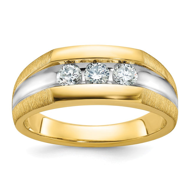14k Yellow & Rhodium Rings Style B63423 - Classique Jewelry Inc.