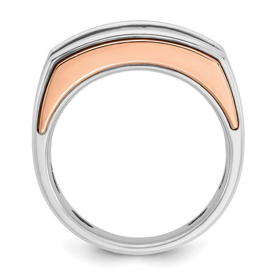 IBGoodman 14K White and Rose Gold Men's Polished and Cut-Out 5-Stone 1 Carat AA Quality Diamond Ring