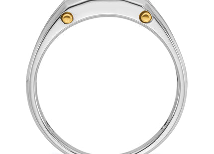 IBGoodman 14k Two-tone Men's Polished Satin and Cut-Out 5-Stone Ring Mounting