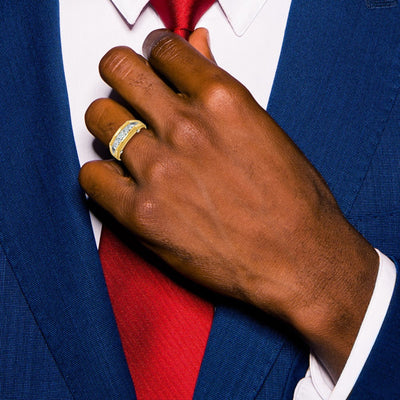 IBGoodman 14K Two-tone Five Stone Polished and Satin Men's Ring Mounting