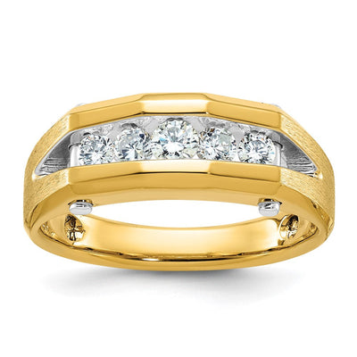 IBGoodman 14K Two-tone Five Stone Polished and Satin Men's Ring Mounting