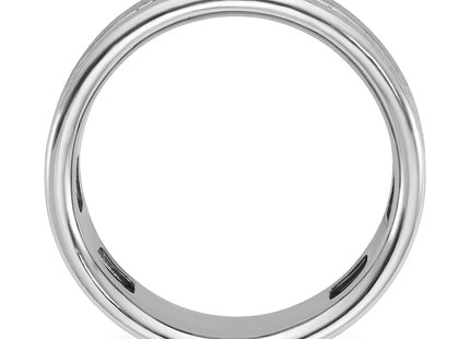 IBGoodman 14k White Gold Men's Polished and Satin 1/5 Carat AA Quality Diamond Ring