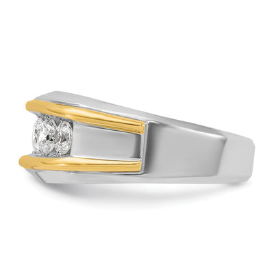 IBGoodman 14K Two-tone Men's Polished 5-Stone 1 Carat AA Quality Diamond Ring