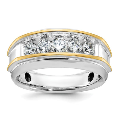 IBGoodman 14K Two-tone Men's Polished 5-Stone 1 Carat AA Quality Diamond Ring