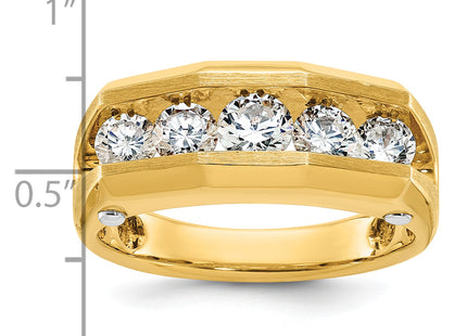 IBGoodman 14k Two-tone Five Stone Polished and Satin Men's Ring Mounting