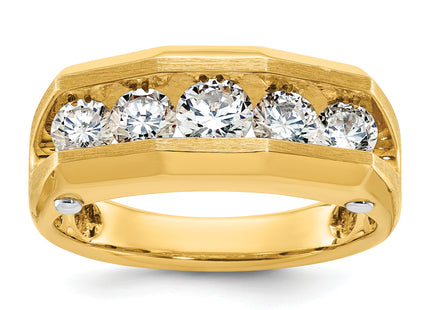 IBGoodman 14k Two-tone Five Stone Polished and Satin Men's Ring Mounting
