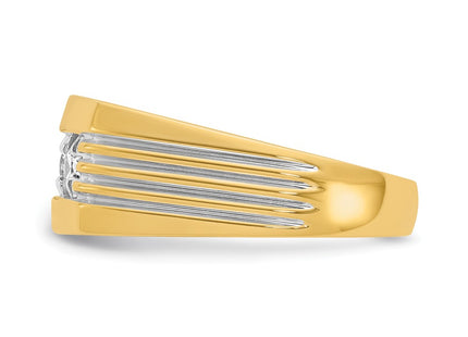 14k Yellow & Rhodium Rings Style B63723 - Classique Jewelry Inc.