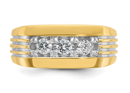 14k Yellow & Rhodium Rings Style B63723 - Classique Jewelry Inc.