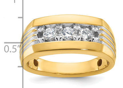 14k Yellow & Rhodium Rings Style B63723 - Classique Jewelry Inc.